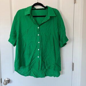 Green 2XL Short Sleeve Button Down Shirt